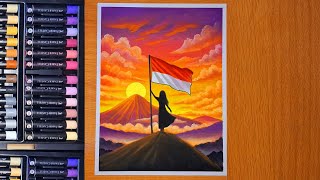 Menggambar Tema Kemerdekaan Indonesia