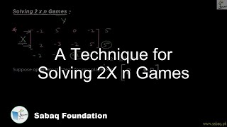 A Technique for Solving 2X n Games