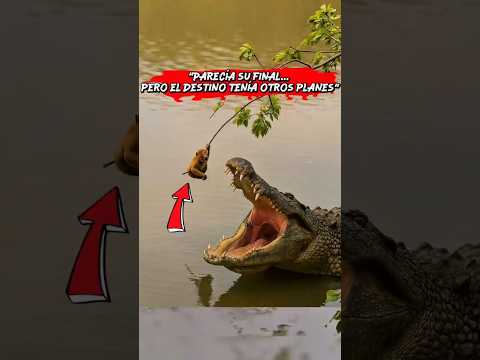 Nadie imaginó cómo terminó esto… #animals #animales #cocodrilo #mono #terror #peligro #shorts