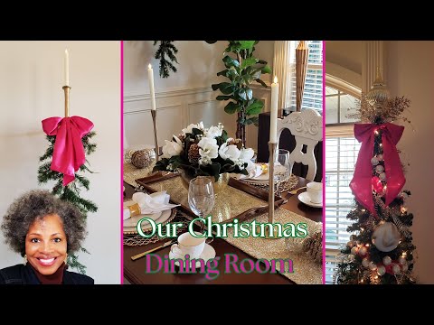 Decorating The Dining Room For Christmas with Pops Of Pink