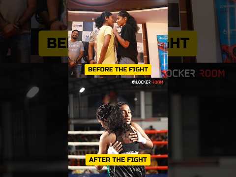 KERALA Boxers Varsha and Aparna share a respectful moment after their fight at KDBC Fight Night