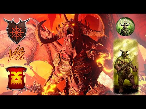 Bloodthirster & Nurgle Bros! Demons of Chaos vs Khorne - Total War Warhammer 3
