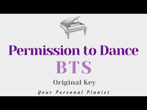 Permission to Dance – BTS (Original Key Karaoke) – Piano Instrumental Cover with Lyrics