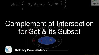 Complement of Intersection for Set & its Subset