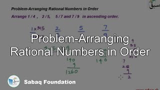 Problem-Arranging Rational Numbers in Order