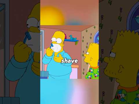 Homer teaches Bart to shave