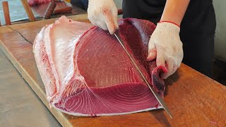 600磅!巨大黑鮪魚切割達人,生魚片/Amazing Giant bluefin tuna cutting Master , Sashimi-台灣街頭美食