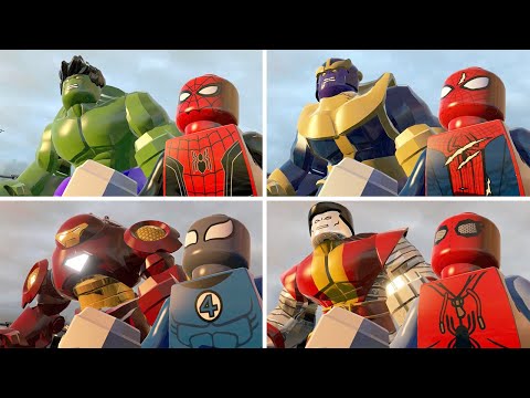 All Big Fig Hulk Smash Spider-Man in LEGO Marvel Super Heroes Cutscenes