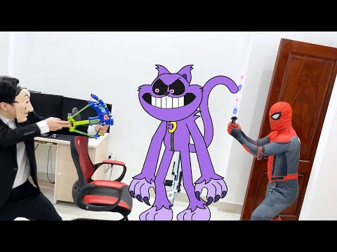 Spider-man vs Rainbow friend vs Catnap #spiderman