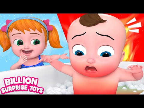 Hot Vs Cold Bath tub Challenge - Funny Stories for kids  BillionSurpriseToys Cartoons for Kids