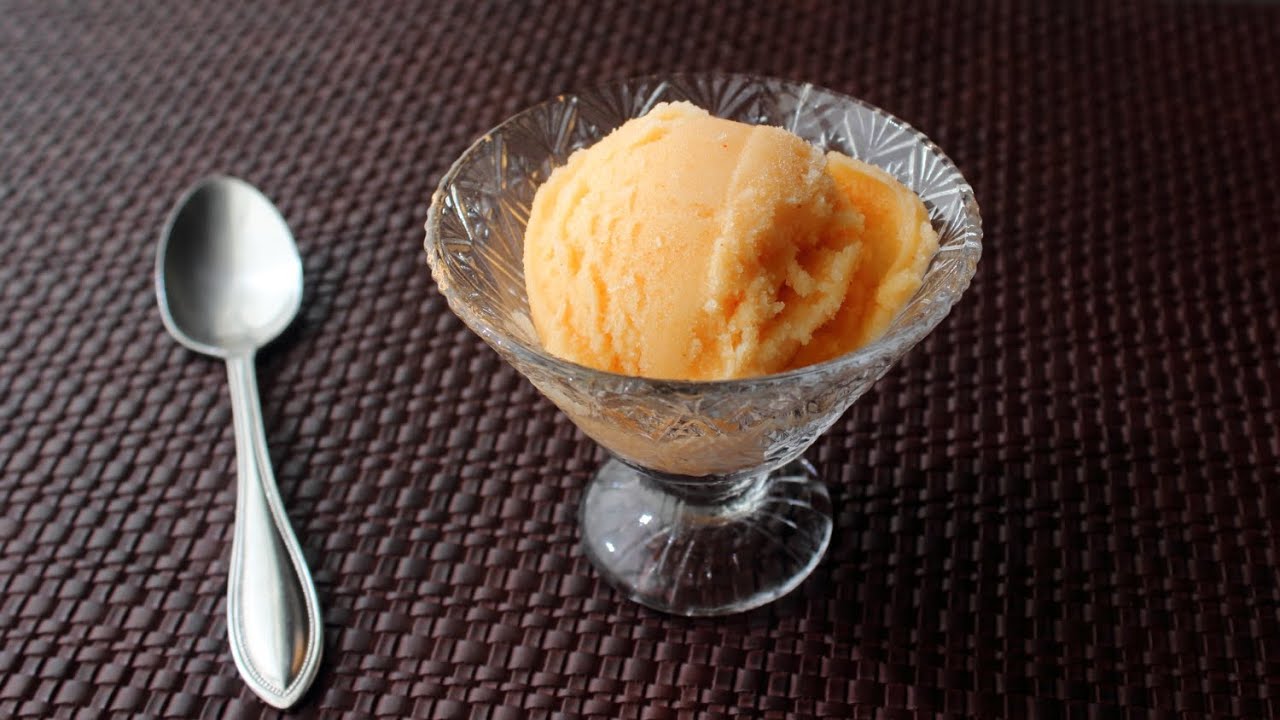 Cantaloupe Cayenne Sorbet - Spicy Fresh Melon Sorbet Recipe
