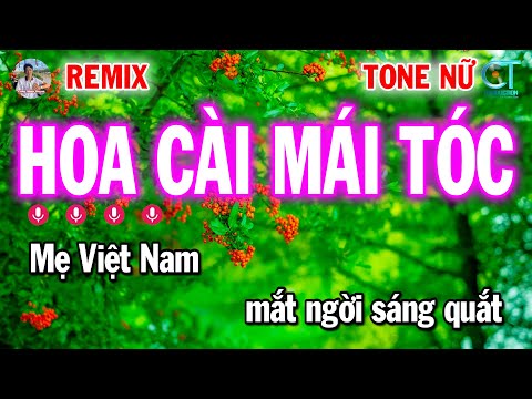 KARAOKE HOA CÀI MÁI TÓC TÔNG NỮ  | NHẠC XUÂN REMIX 2025