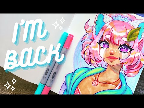 I'M BACK!! ✨ New Mascot || Room Tour || Copic Marker ART!