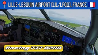 TAKE-OFF Runway 26 at Lille-Lesquin Airport (LIL/LFQQ) | Boeing 737-8200 [Cockpit View] [4K]