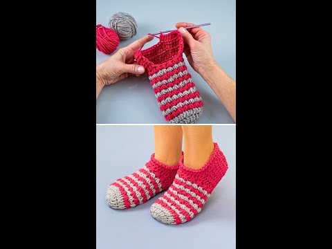 Beginner friendly crochet slippers in 1 hour! Miarti🧶