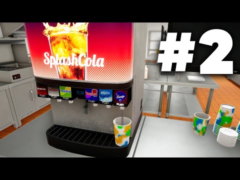 FAST FOOD SIMULATOR Gameplay Walkthrough Part 2 - FIRST EMPLOYEE & SODA MACHINE