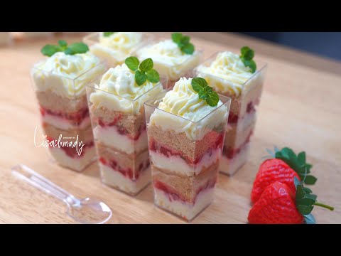 Bikin Strawberry Dessert Lezat dalam 10 Menit! No Oven, No Ribet🍓Hanya 4 BAHAN