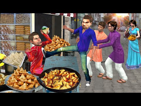 Angry Samosa Wala Customer Fighting Samosa Street Food Hindi Kahani Hindi Moral Stories Comedy Video