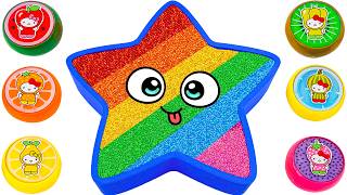 ASMR Slime Video l How To Make Cute Rainbow Star Bathtub With Glitter Slime | Making By YoYo