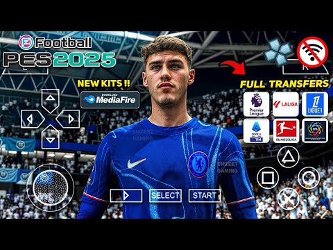 eFootball PES 2025 PPSSPP Android New Update Transfers & Kits 24/25 Real Face Camera PS5 HD Graphics