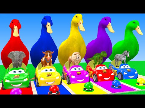 Long Slide Game With Cow Elephant Gorilla Hippopotamus Tiger 3d Animal Game Funny 3d Animals
