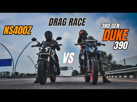 Ktm Duke 390 3rd Gen vs Bajaj Pulsar ns400z Drag race