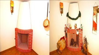 Decorative fireplace with cardboard diy