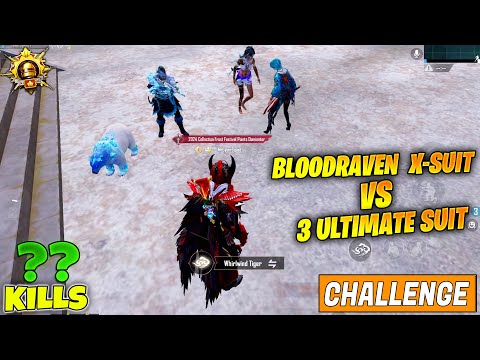 😱 OMG !! 3 GOD LEVEL ULTIMATE SET WITH X-SUIT CHALLENGED ME & BLOODRAVEN X-SUIT IN BGMI