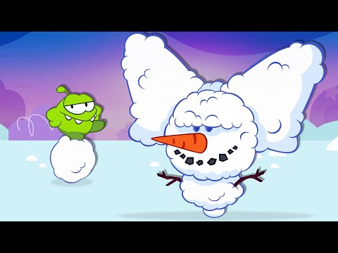 Om Nom's Snowy Adventure ⛄ Custom Snowflakes and Snowmen ❄️