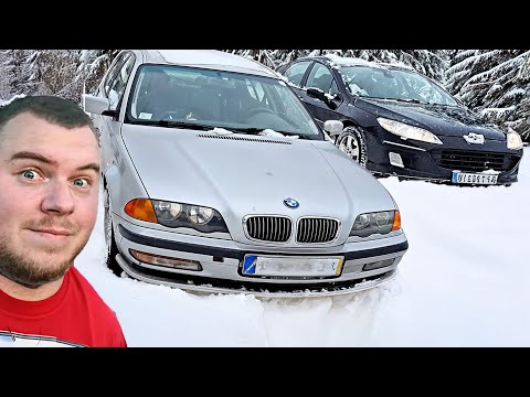 BMW vs PEŽO po Snegu **letnje vs zimske gume