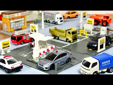 新しいトミカタウンに大きな駐車場を設置☆タイムズパーキング セット同梱のTimesの数倍の広さ！カーシェアの駐車スペースもゲートもありでかなり本格的で現代風なタイムズです！