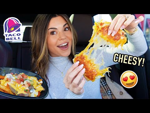 Trying Taco Bell's NEW Menu Items! 🤩 garlic nachos fries, cheesy mini burritos!