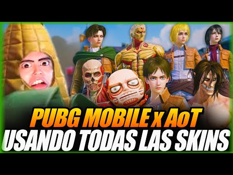PUBG Mobile LO VUELVE A HACER - Probando TODAS las Skins de Attack On Ttitan