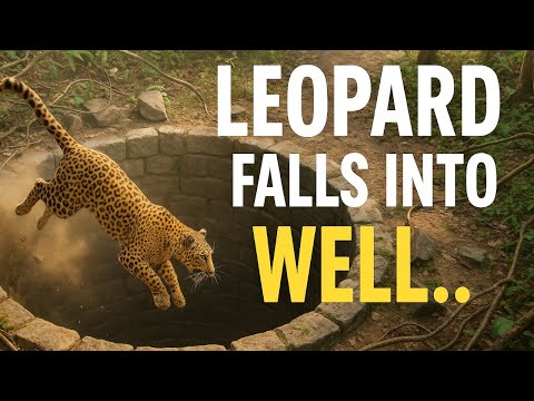 This leopard fell into a well… watch how humans helped him