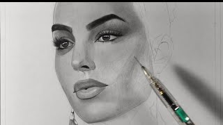 Dibujo de GEORGINA RODRIGUEZ Realista a Lápiz -Dibujando a Georgina