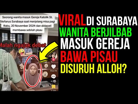 Viral di gereja katolik st. stefanus surabaya. seorang wanita kegereja bawa p1s4u