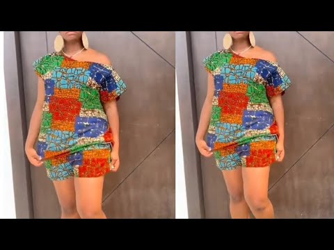 How to cut and sew asymmetric top and a short pant /two piece tutorial.