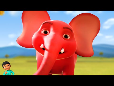 Ek Mota Hathi In Red Color | एक मोटा हाथी | Popular Hindi Rhymes For Kids