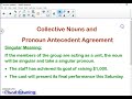 Pronoun Antecedent Agreement with Collective Nouns