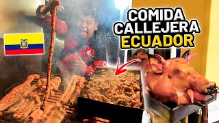 PROBANDO COMIDA CALLEJERA en ECUADOR 🇪🇨 *tripa de vaca* 🐄