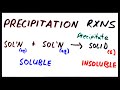 Precipitation Reactions and Solubility Rules