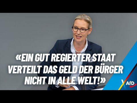 Ein gut regierter Staat verteilt das Geld der Bürger nicht in alle Welt! - Alice Weidel