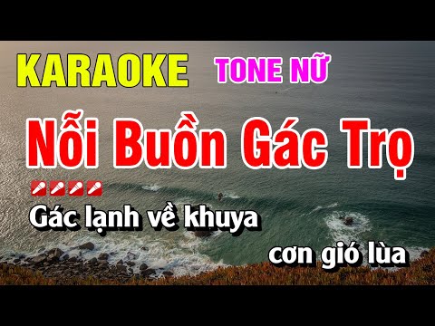 Karaoke Nỗi Buồn Gác Trọ Tone Nữ Nhạc Sống | Nguyễn Linh