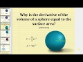 Understanding the Derivative of the Volume of a Sphere