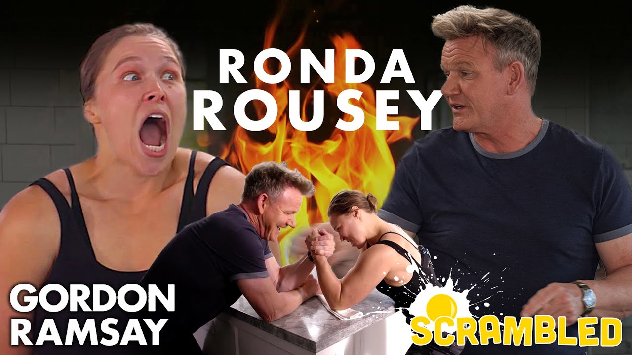 Ronda Rousey & Gordon Ramsay Wrestle While Making Breakfast Burritos Scrambled
