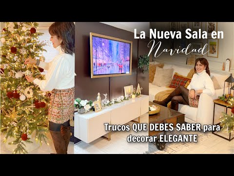 DECORACIÓN de la SALA en Navidad, Ideas Elegantes para DECORAR con TV  💫 Decorando ÁRBOL de NAVIDAD!