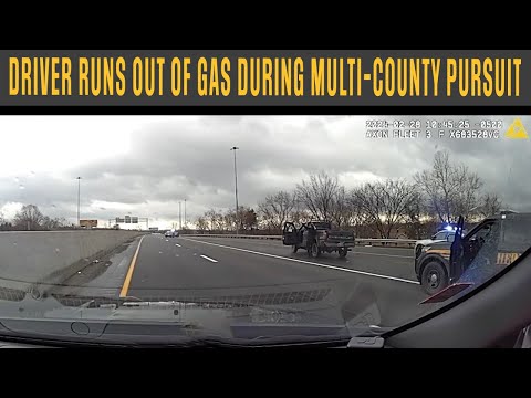 Driver Runs Out of Gas During Multi-County Pursuit ends in Canton, Ohio - BODY CAM COMPILATION