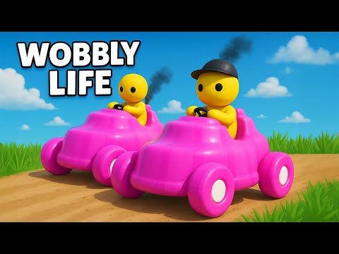 2 CUTE WOBBLY GUYS RACING WITH JELLY CARS in WOBBLY LIFE MOVIE