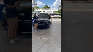 When I leave my dog in the car… #goldendoodle #funnydogs #dogdad