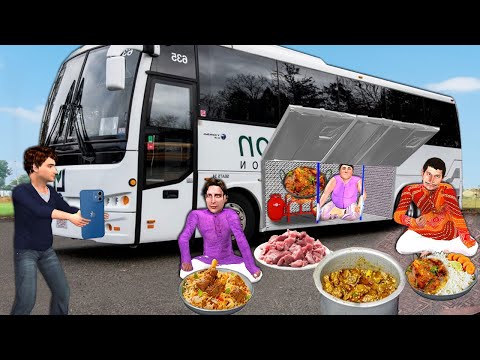 Bus Driver Cooking Mutton Curry Biryani Street Food on Road Hindi Kahaniya New Hindi Moral Stories